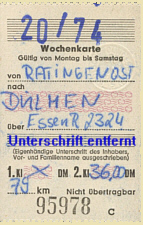 Ratingen Ost Dülmen Wochenkarte