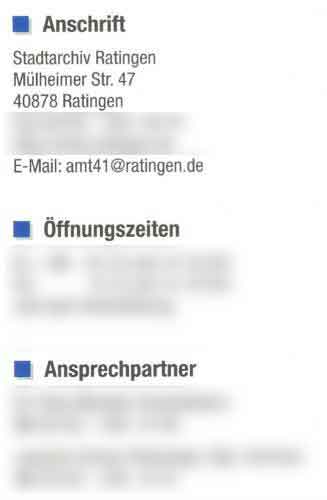 Stadtarchiv Ratingen Kontakt